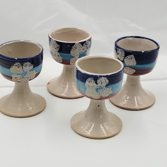 Artisan pottery goblets wine glasses